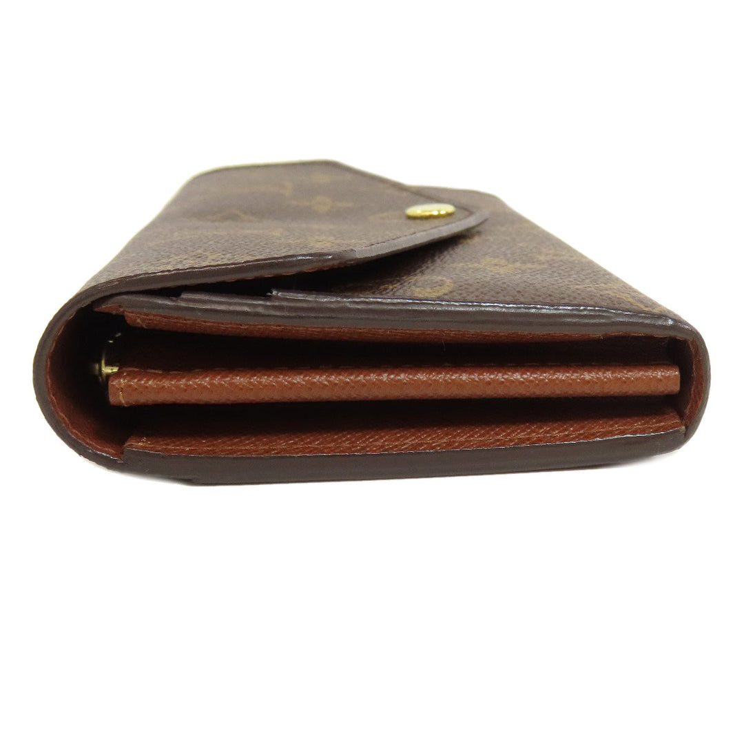 LOUIS VUITTON Long Wallet Purse M60531 Monogram canvas Brown Portefeuille Sarah Women Used Authentic