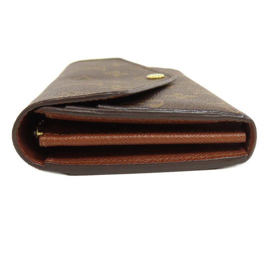 LOUIS VUITTON Long Wallet Purse M60531 Monogram canvas Brown Portefeuille Sarah Women Used Authentic
