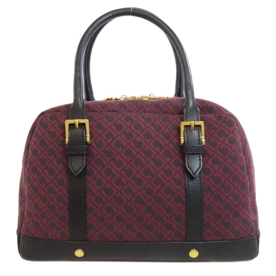 GHERARDINI Handbag canvas purple Logo motif Women Used Authentic