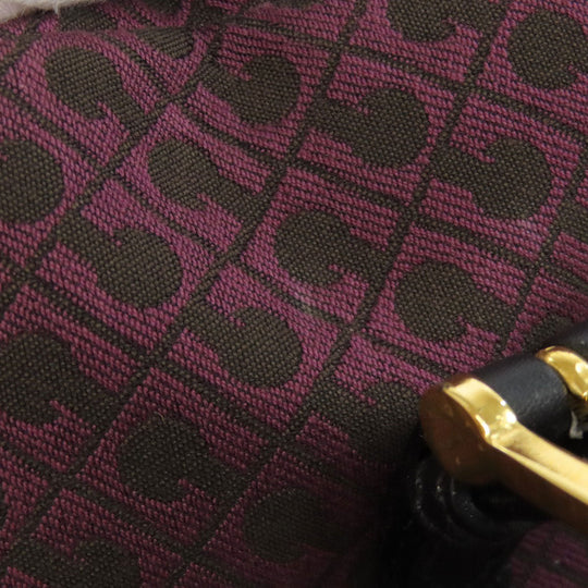 GHERARDINI Handbag canvas purple Logo motif Women Used Authentic