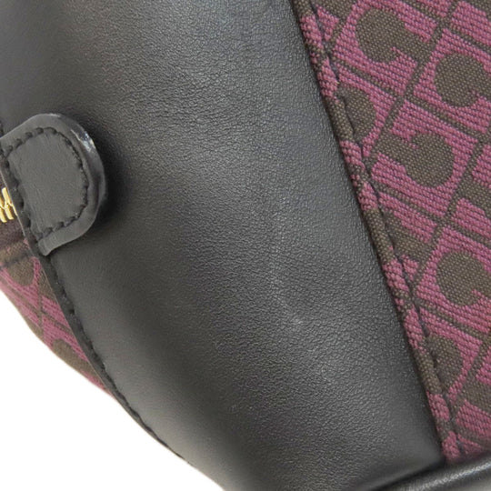 GHERARDINI Handbag canvas purple Logo motif Women Used Authentic