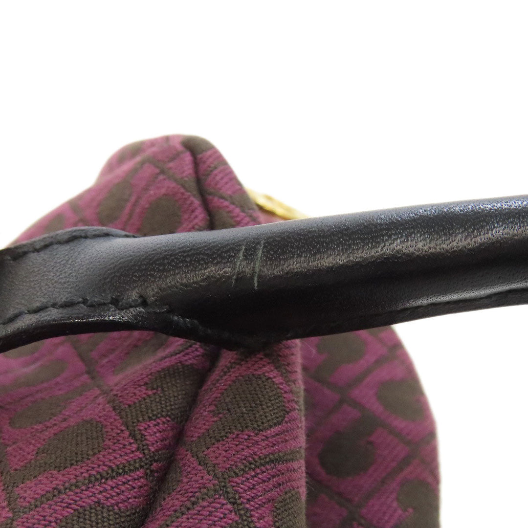 GHERARDINI Handbag canvas purple Logo motif Women Used Authentic