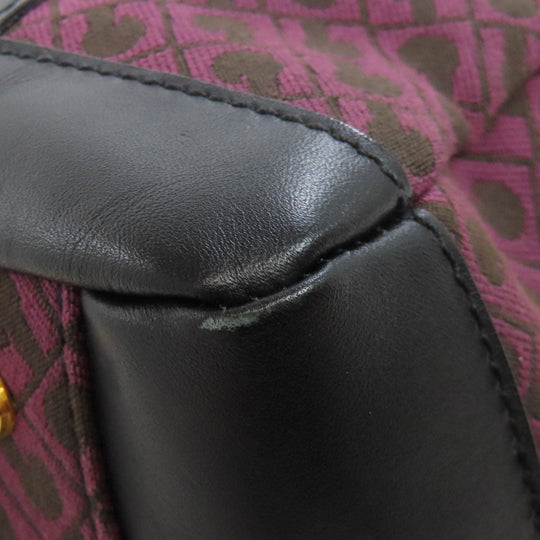 GHERARDINI Handbag canvas purple Logo motif Women Used Authentic