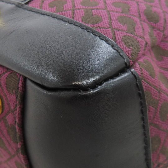 GHERARDINI Handbag canvas purple Logo motif Women Used Authentic