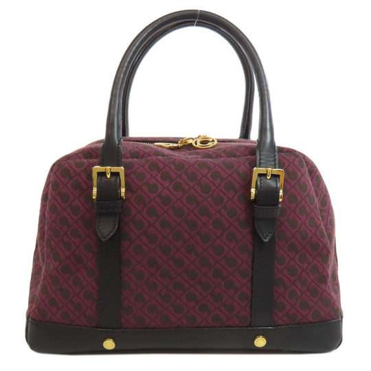 GHERARDINI Handbag canvas purple Logo motif Women Used Authentic