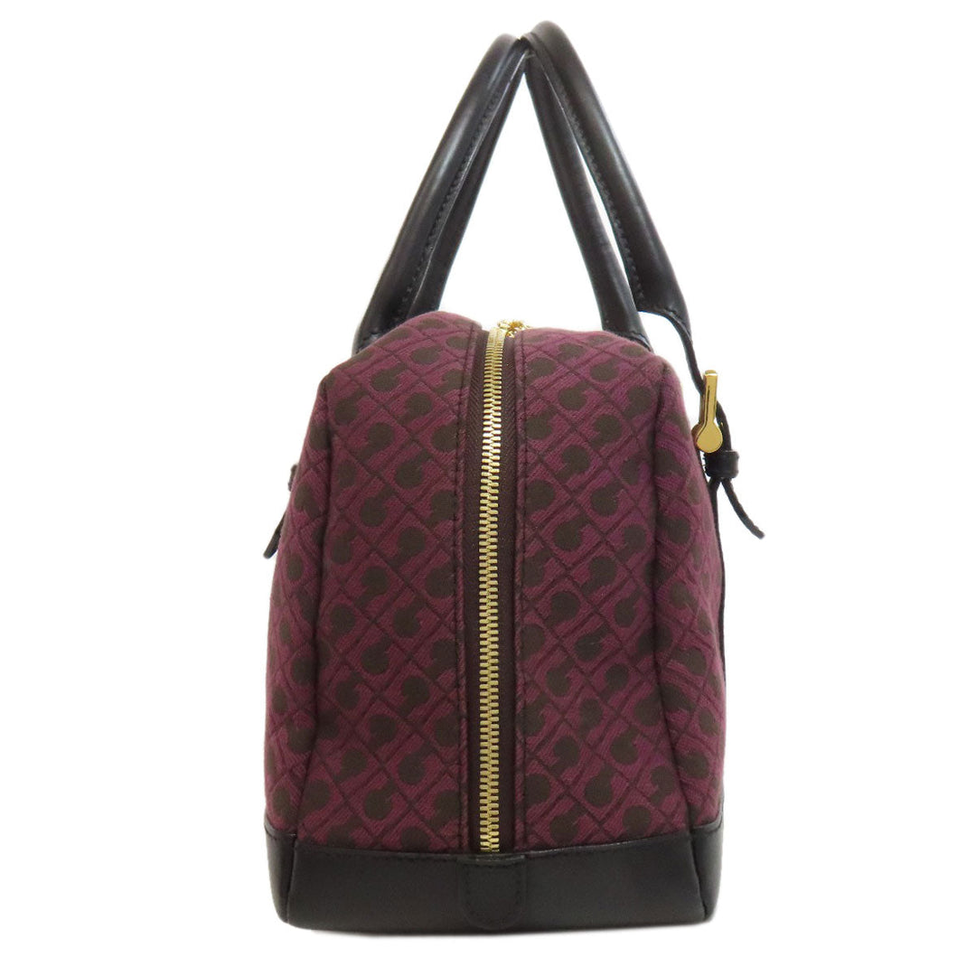 GHERARDINI Handbag canvas purple Logo motif Women Used Authentic