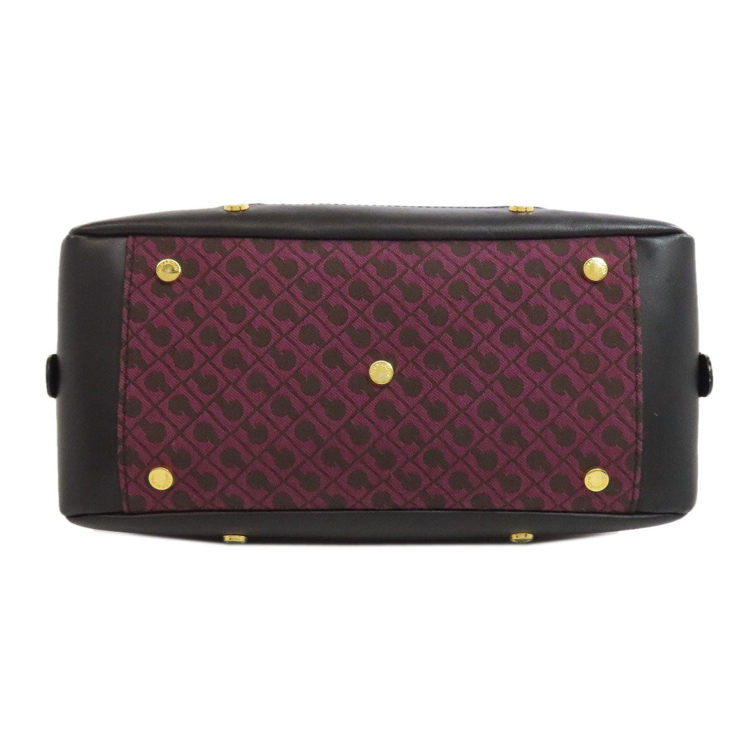 GHERARDINI Handbag canvas purple Logo motif Women Used Authentic