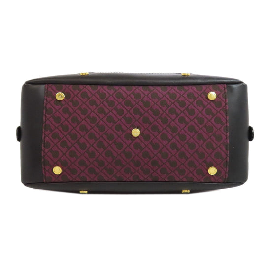 GHERARDINI Handbag canvas purple Logo motif Women Used Authentic