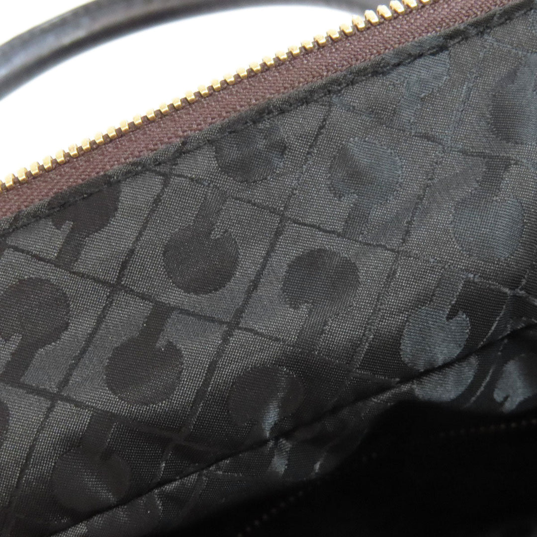 GHERARDINI Handbag canvas purple Logo motif Women Used Authentic