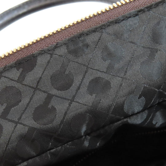 GHERARDINI Handbag canvas purple Logo motif Women Used Authentic