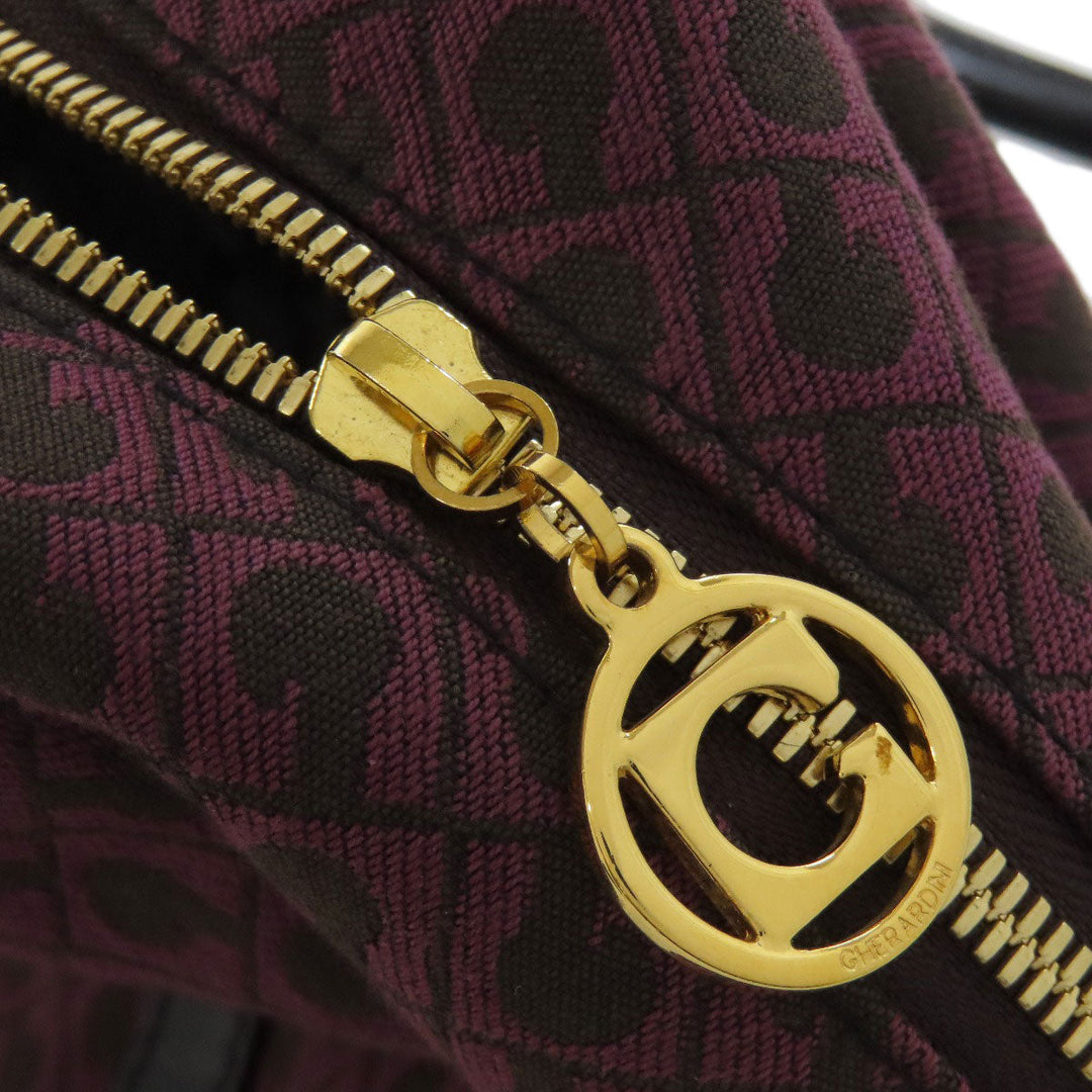 GHERARDINI Handbag canvas purple Logo motif Women Used Authentic