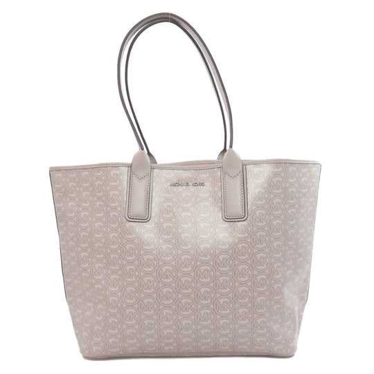 MICHAEL KORS Tote Bag PVC gray Logo pattern Women Used Authentic