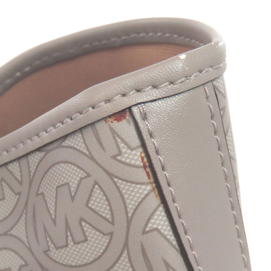 MICHAEL KORS Tote Bag PVC gray Logo pattern Women Used Authentic