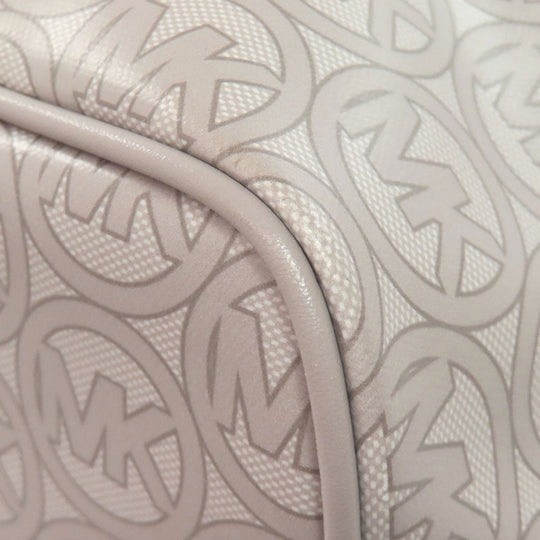MICHAEL KORS Tote Bag PVC gray Logo pattern Women Used Authentic