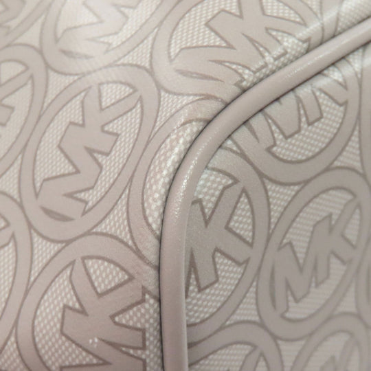 MICHAEL KORS Tote Bag PVC gray Logo pattern Women Used Authentic
