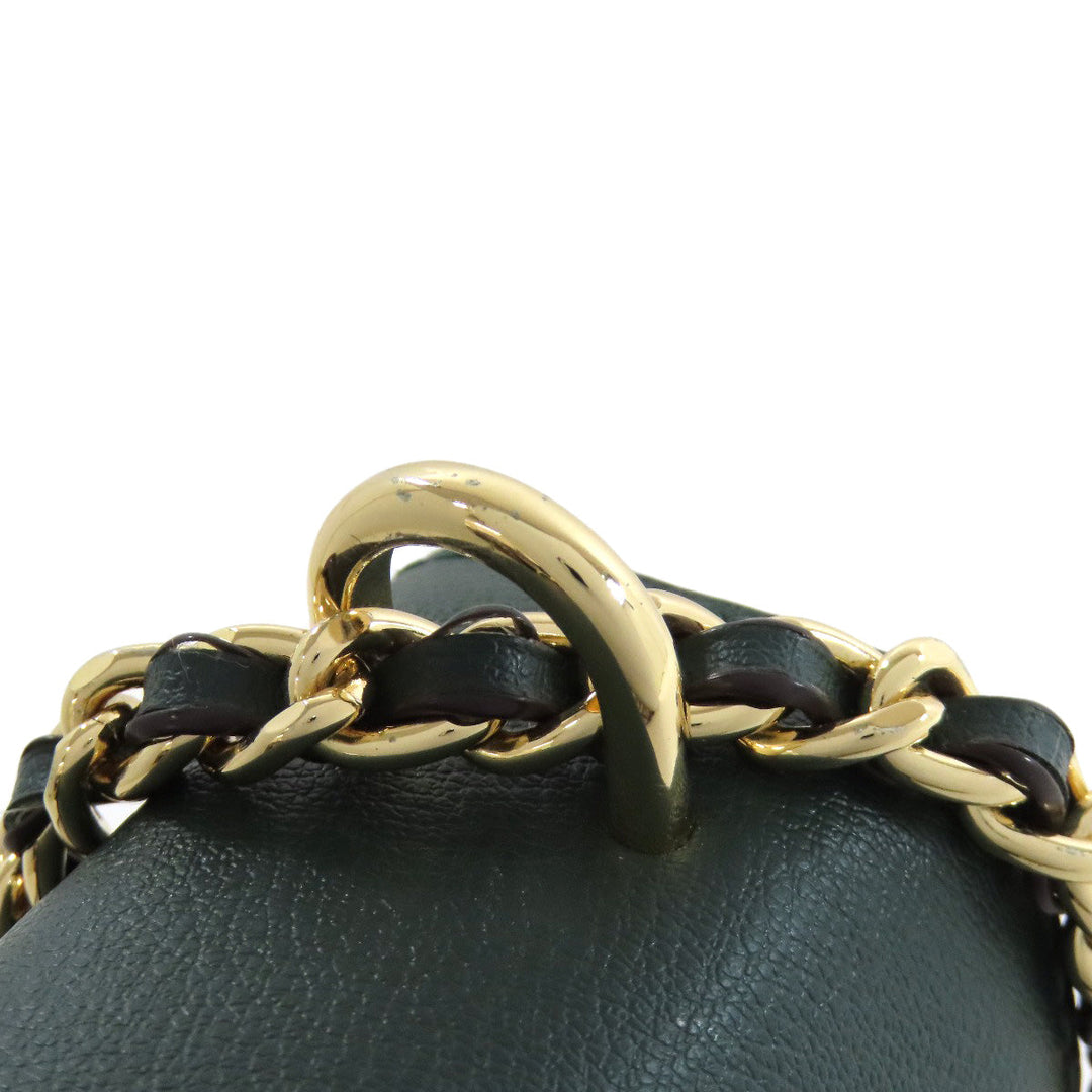 MICHAEL KORS Shoulder Bag PVC Brown MK Signature Chain Bag Women Used Authentic