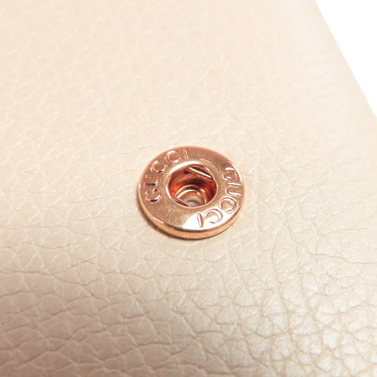 GUCCI Bifold Wallet 731694 leather beige logo Women Used Authentic