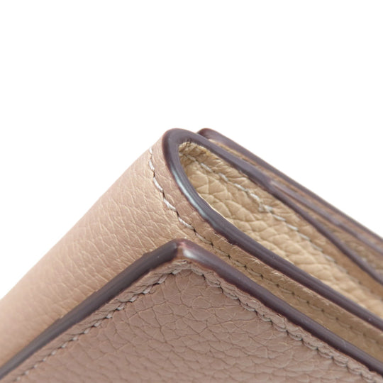 GUCCI Bifold Wallet 731694 leather beige logo Women Used Authentic