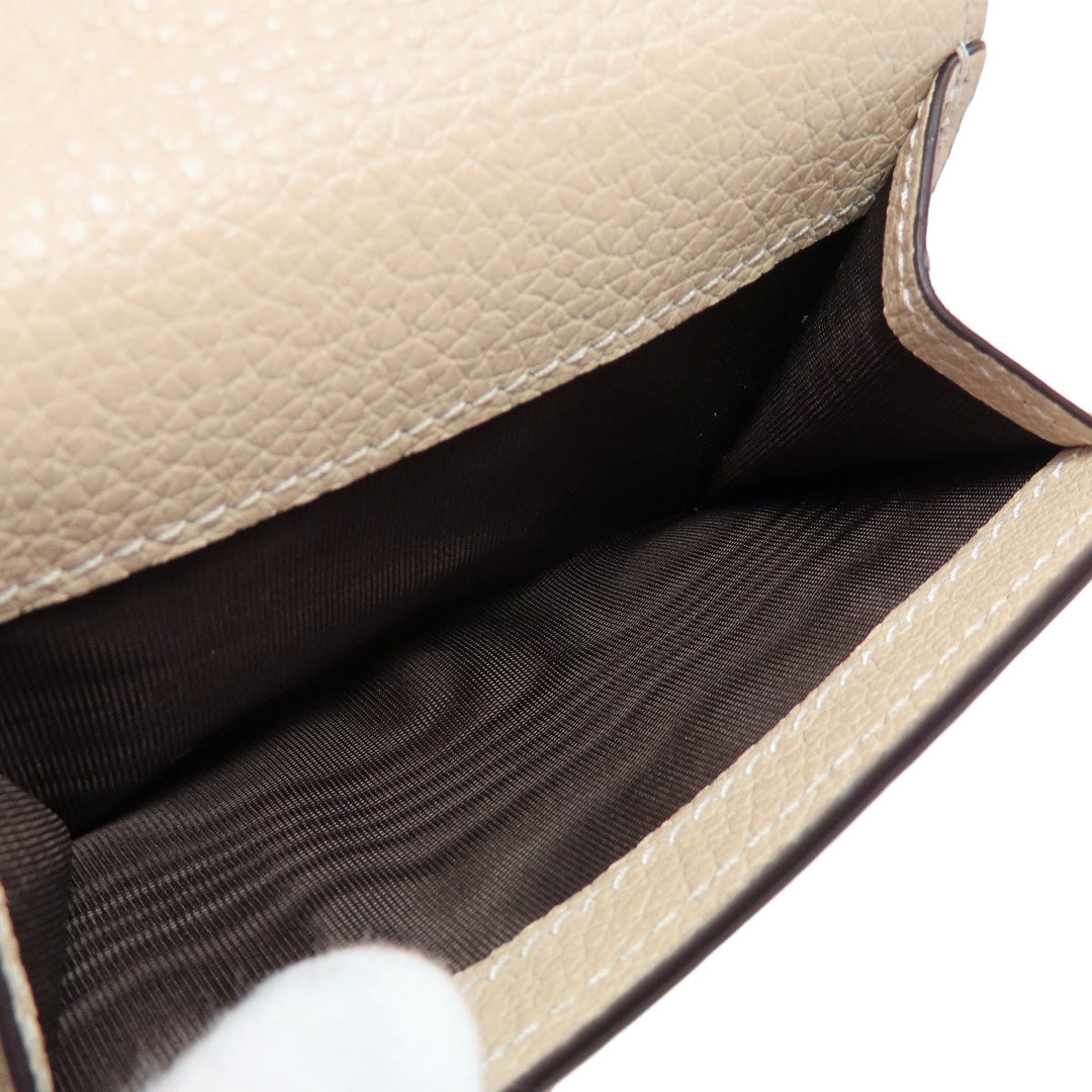 GUCCI Bifold Wallet 731694 leather beige logo Women Used Authentic
