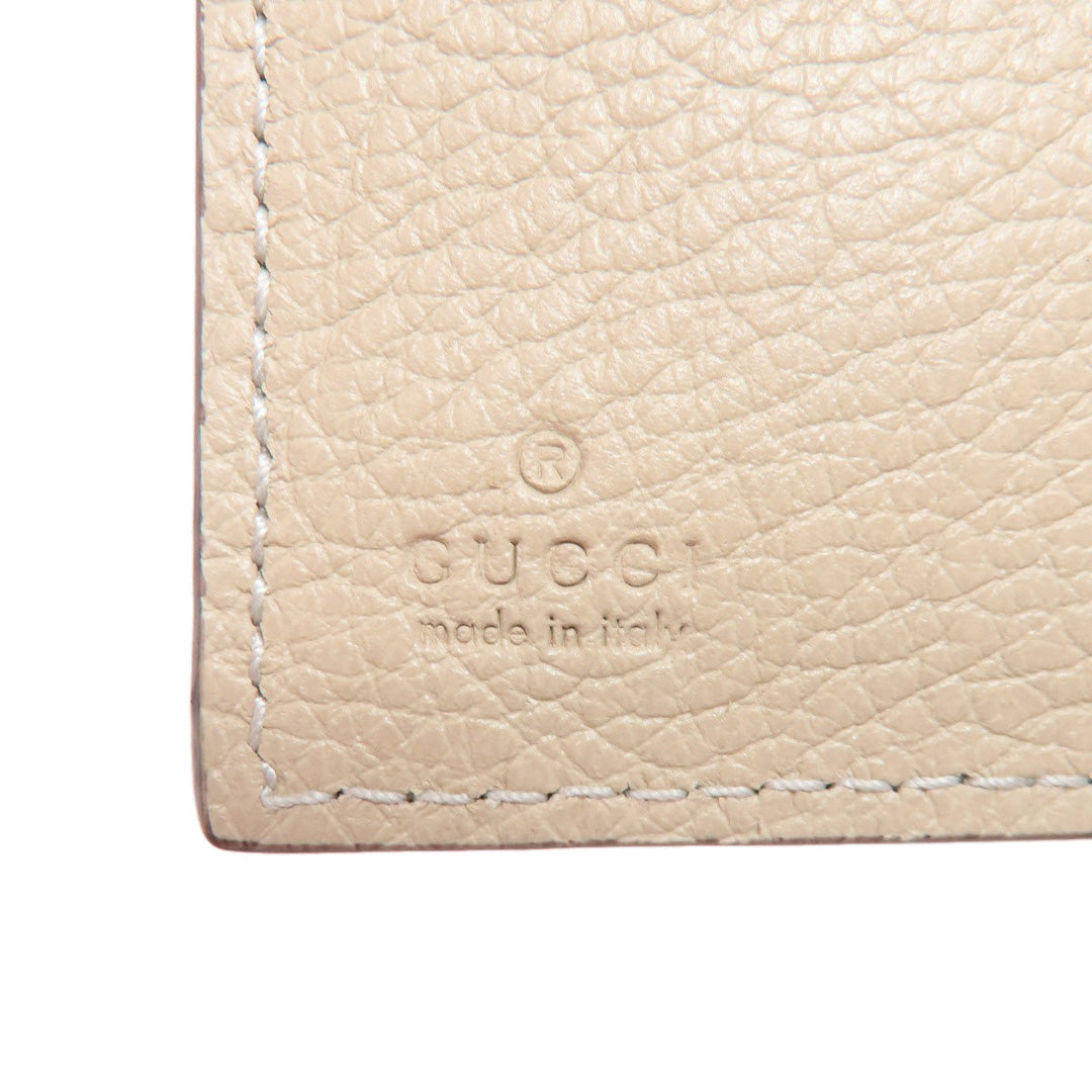 GUCCI Bifold Wallet 731694 leather beige logo Women Used Authentic