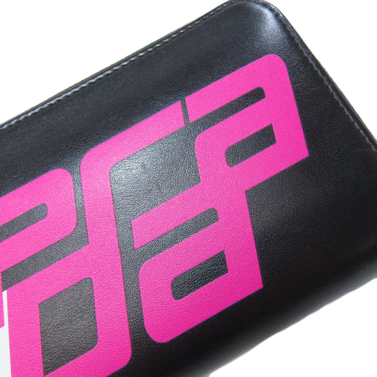 PRADA Long Wallet Purse leather black Zip Around Women Used Authentic