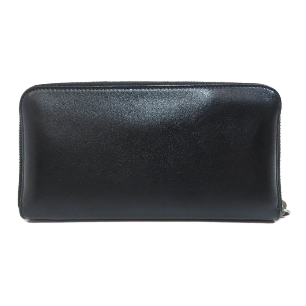 PRADA Long Wallet Purse leather black Zip Around Women Used Authentic