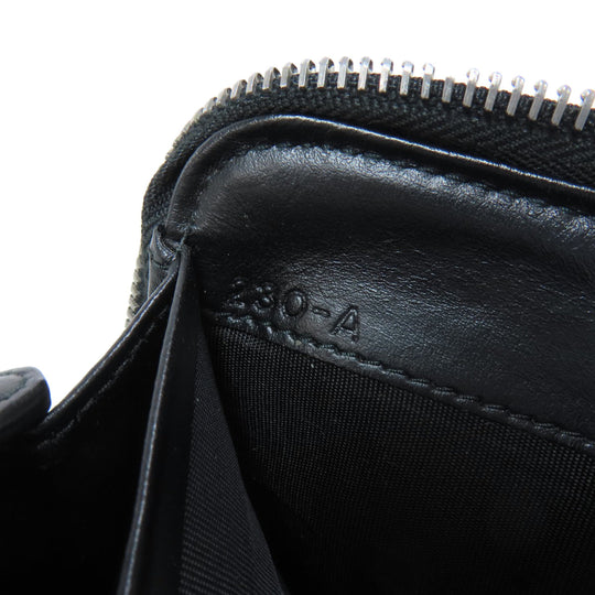 PRADA Long Wallet Purse leather black Zip Around Women Used Authentic