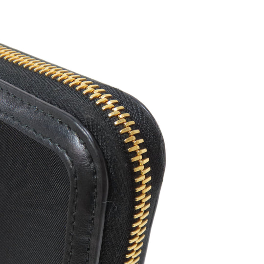 PRADA Long Wallet Purse Nylon black logoMetal Women Used Authentic