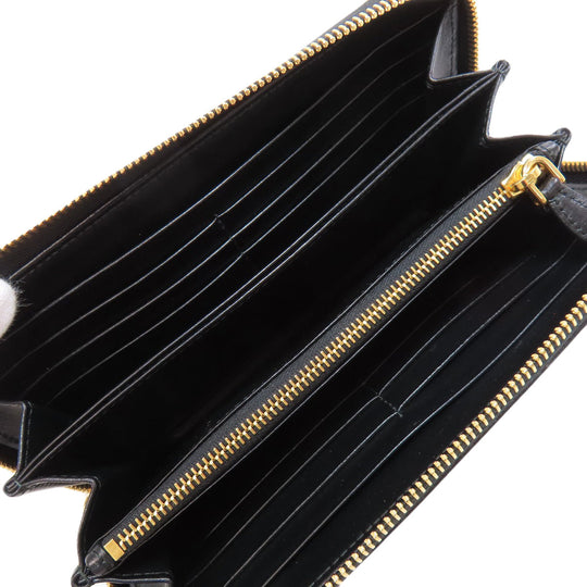 PRADA Long Wallet Purse Nylon black logoMetal Women Used Authentic