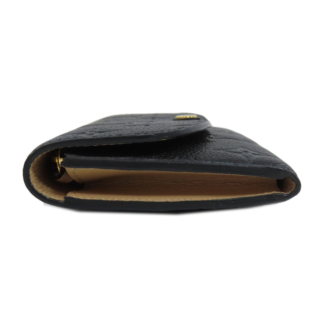 LOUIS VUITTON Bifold Wallet M62369 Ann Platt black Portefeuille Emily Women Used Authentic