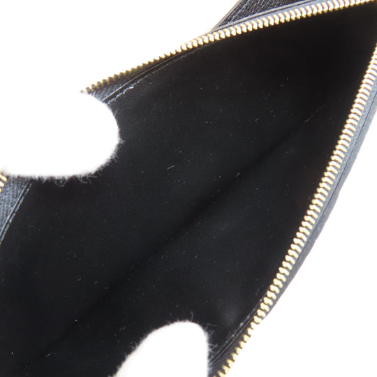 LOUIS VUITTON Bifold Wallet M62369 Ann Platt black Portefeuille Emily Women Used Authentic