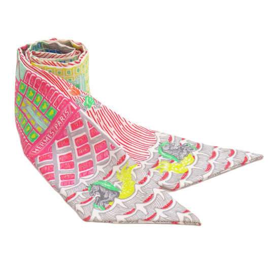 HERMES scarf silk multicolor Twilly Women Used Authentic