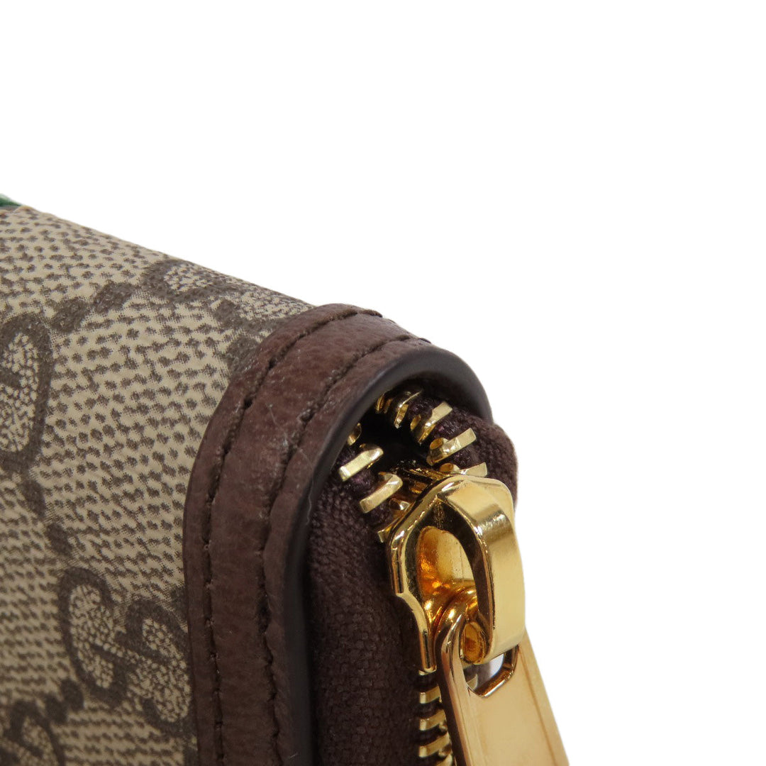 GUCCI Card Case 658552 PVC Brown Ophidia GG Women Used Authentic