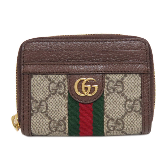 GUCCI Card Case 658552 PVC Brown Ophidia GG Women Used Authentic