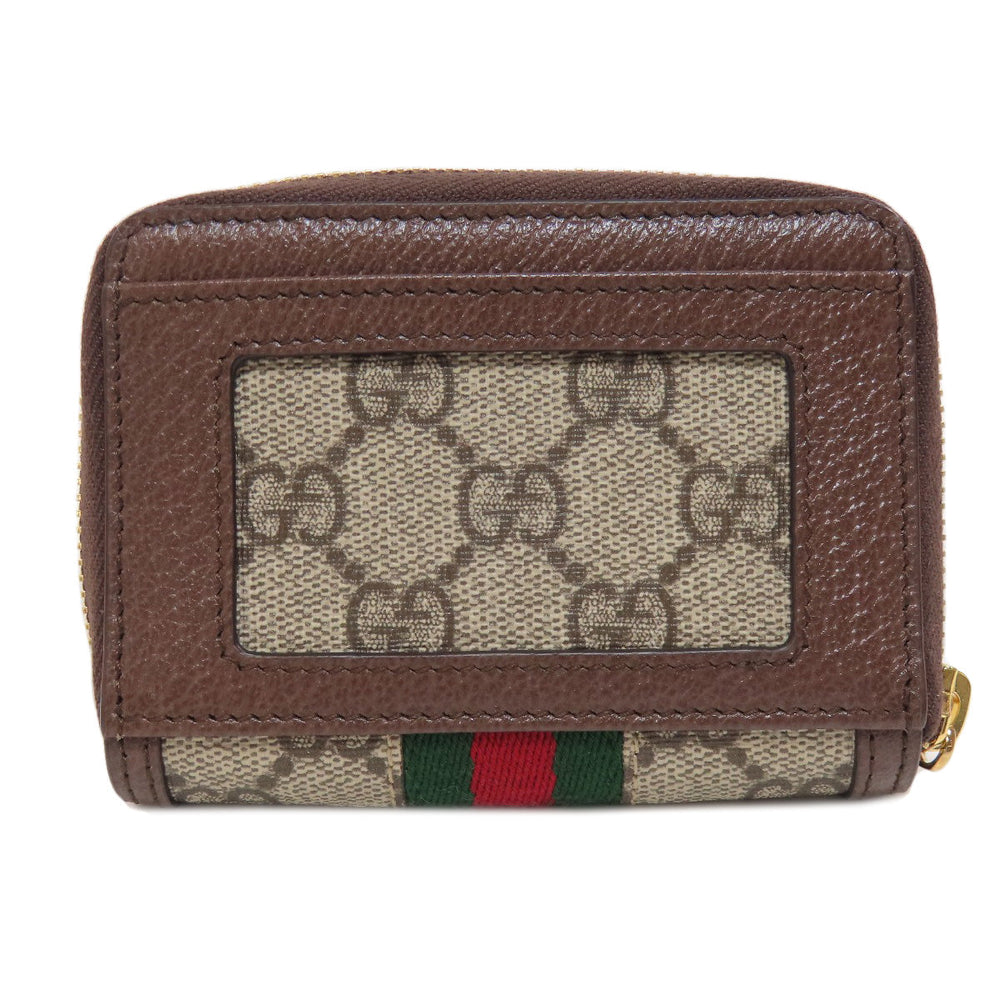 GUCCI Card Case 658552 PVC Brown Ophidia GG Women Used Authentic