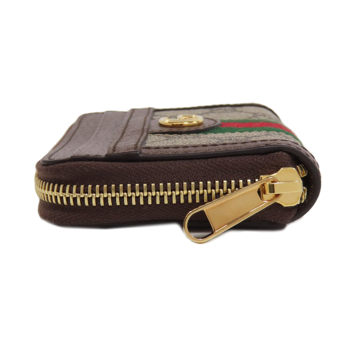 GUCCI Card Case 658552 PVC Brown Ophidia GG Women Used Authentic