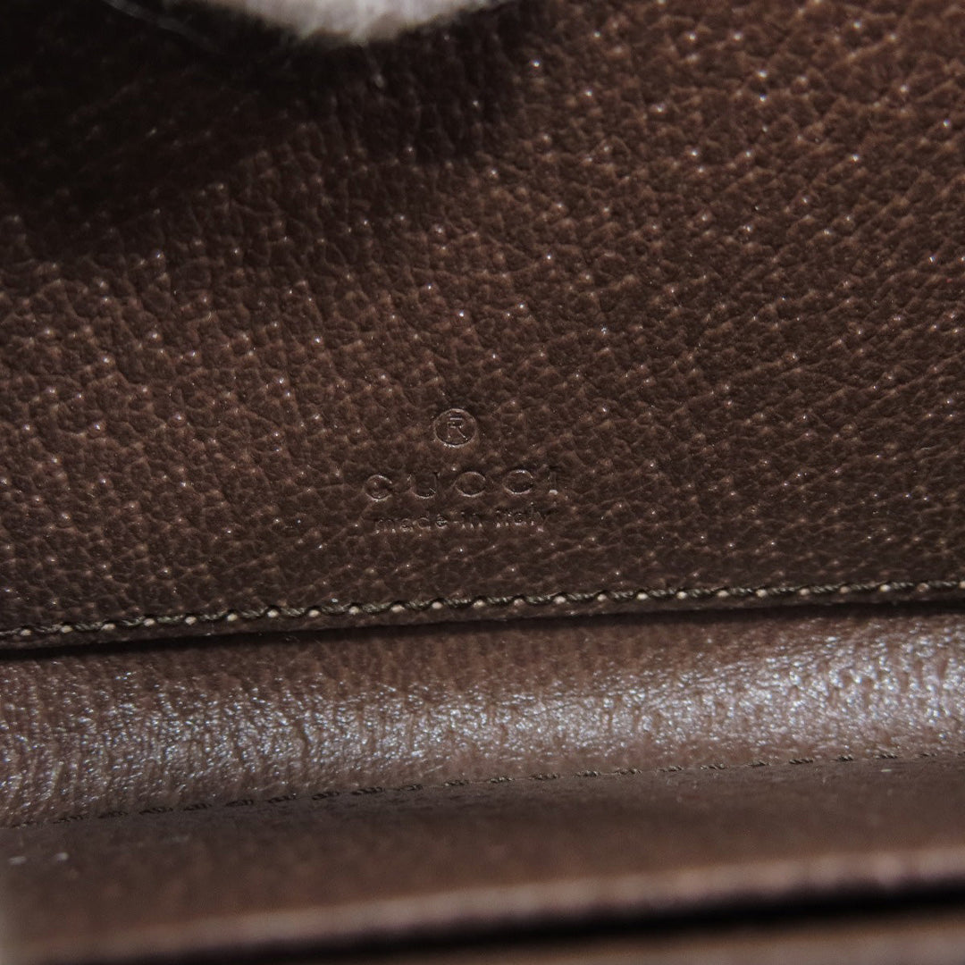 GUCCI Card Case 658552 PVC Brown Ophidia GG Women Used Authentic