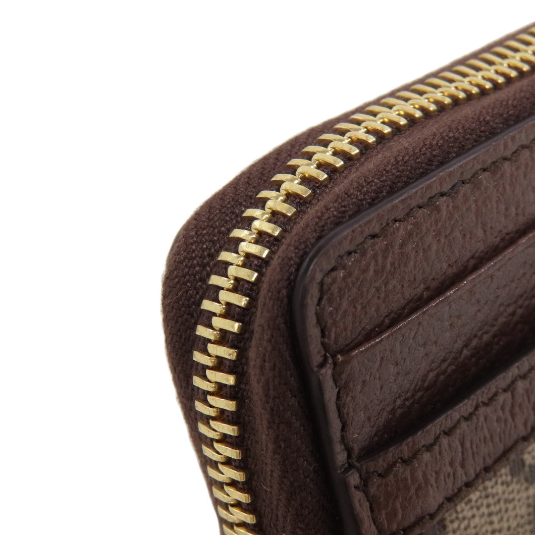 GUCCI Card Case 658552 PVC Brown Ophidia GG Women Used Authentic