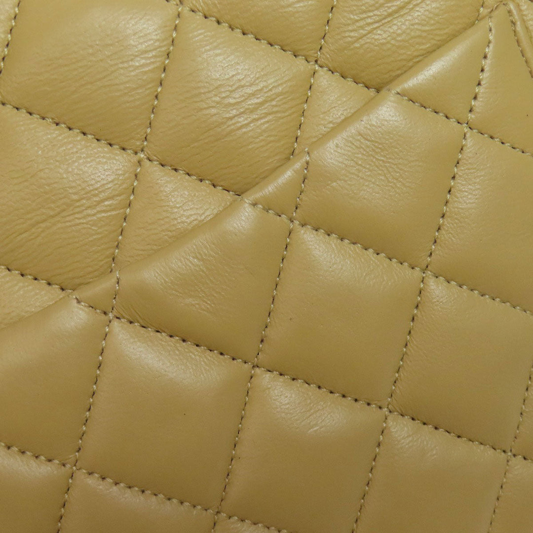 CHANEL Shoulder Bag lambskin beige ChainShoulder Matelasse Gold Metal Women Used Authentic