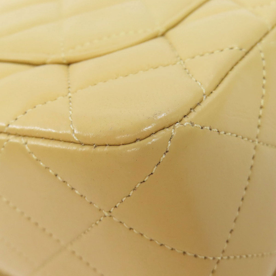 CHANEL Shoulder Bag lambskin beige ChainShoulder Matelasse Gold Metal Women Used Authentic