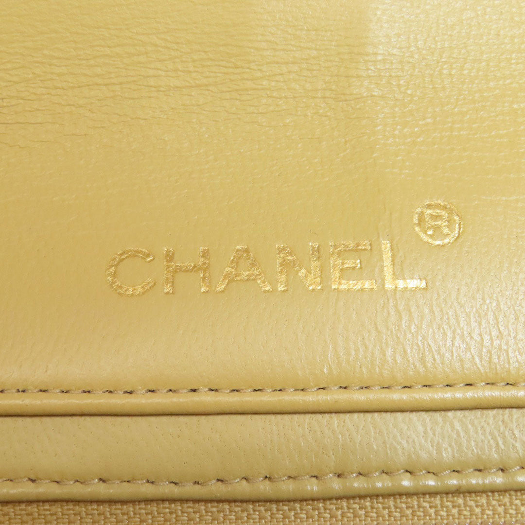 CHANEL Shoulder Bag lambskin beige ChainShoulder Matelasse Gold Metal Women Used Authentic