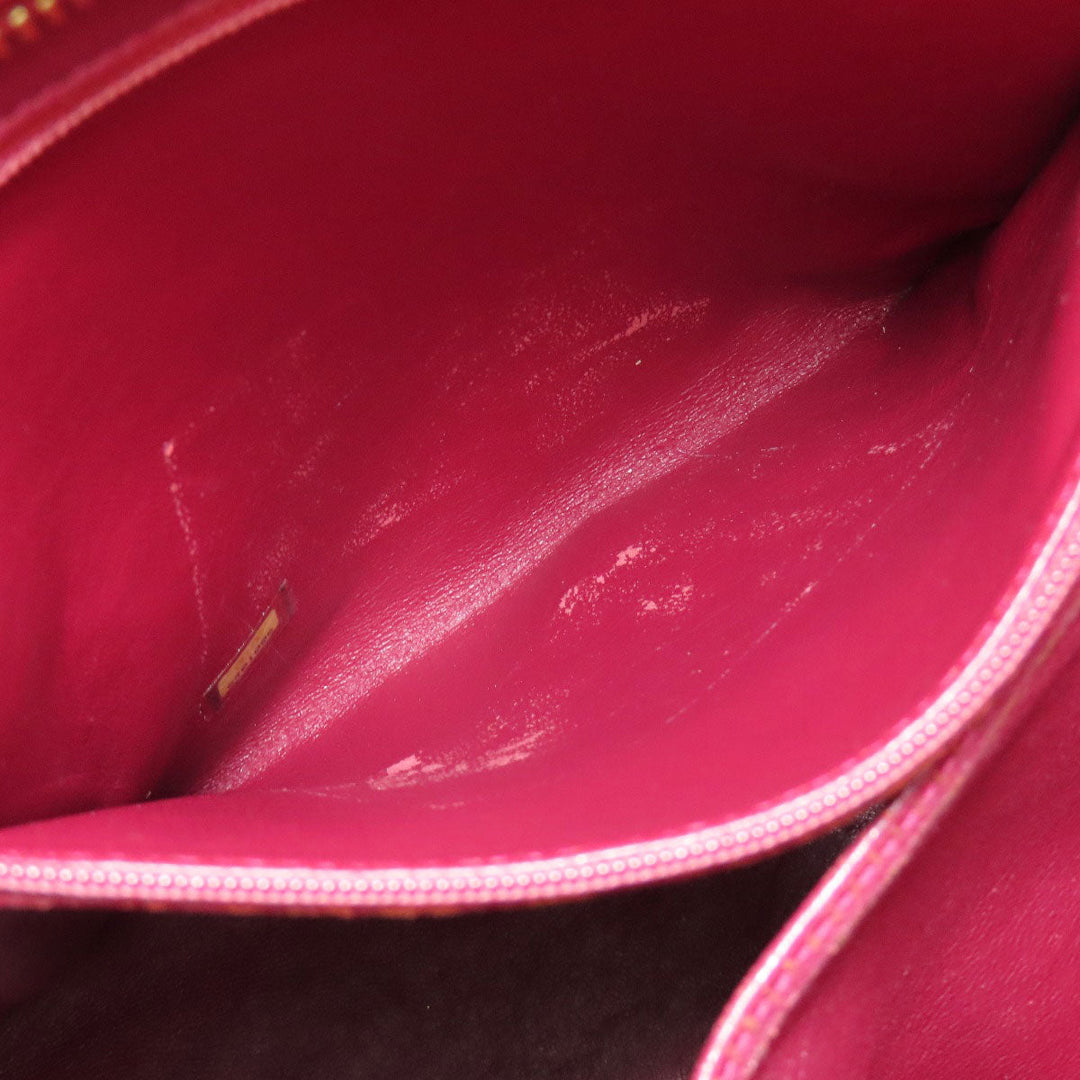 CHANEL Tote Bag Caviar skin Red Replica Tote Gold Metal Women Used Authentic