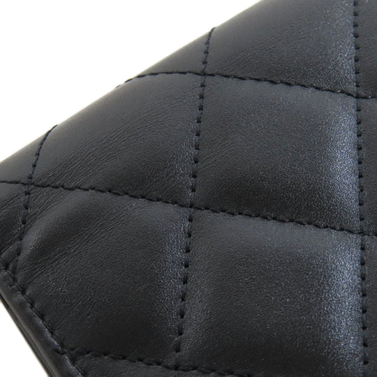 CHANEL Shoulder Bag Calfskin black Cambon line Chain wallet