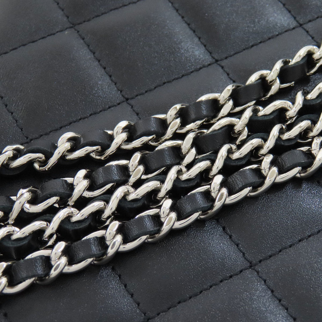 CHANEL Shoulder Bag Calfskin black Cambon line Chain wallet