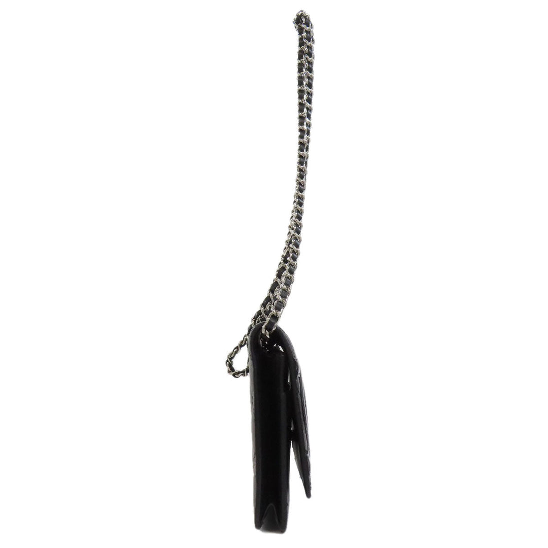 CHANEL Shoulder Bag Calfskin black Cambon line Chain wallet
