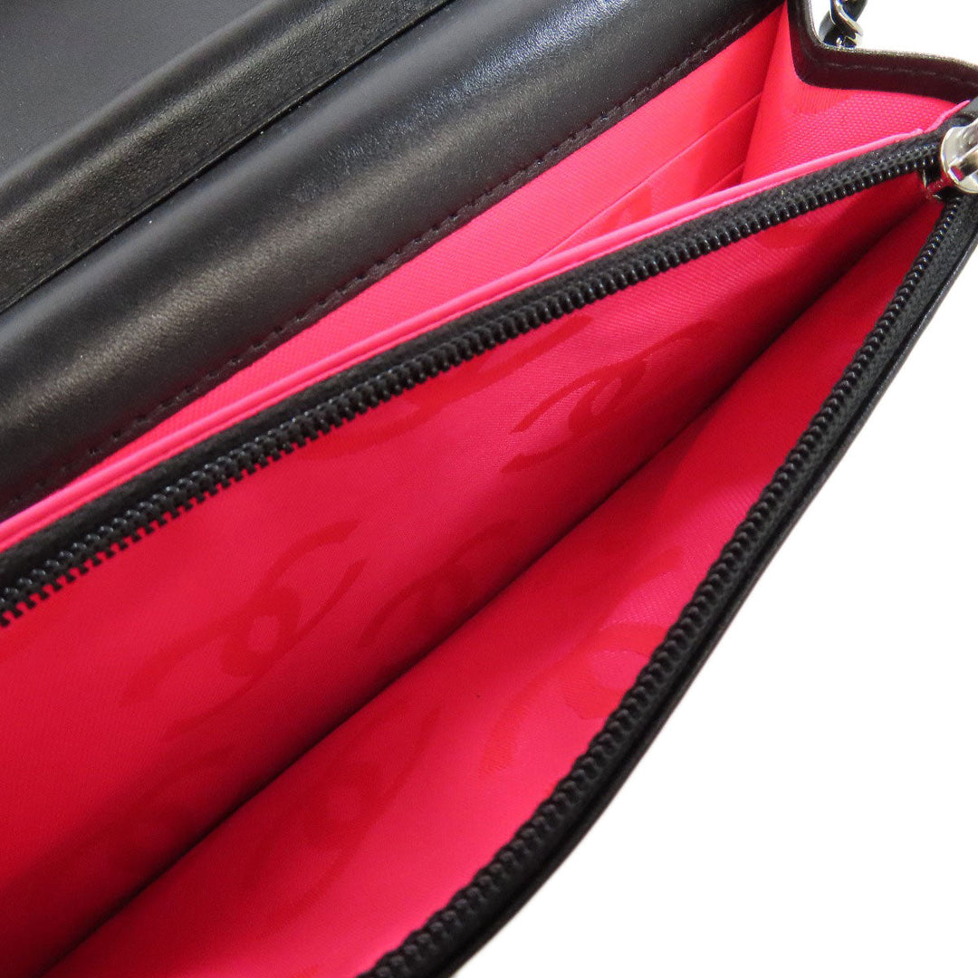 CHANEL Shoulder Bag Calfskin black Cambon line Chain wallet