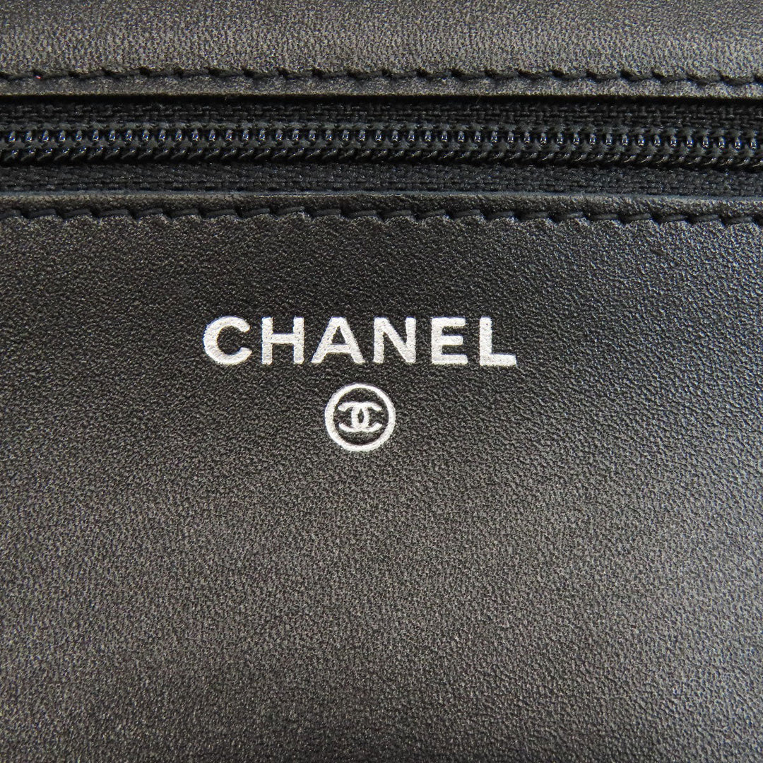 CHANEL Shoulder Bag Calfskin black Cambon line Chain wallet