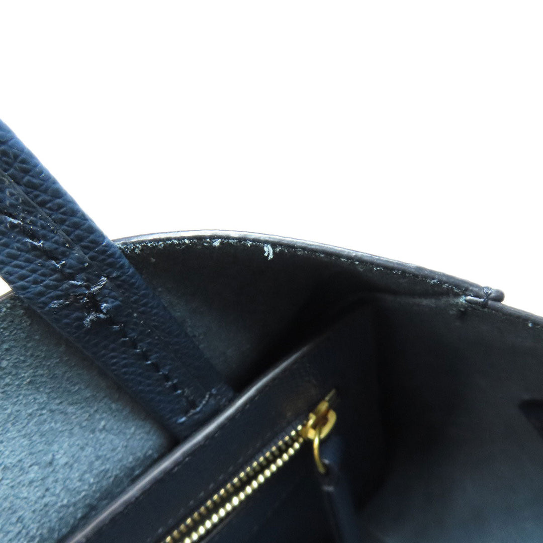 CELINE Handbag leather Navy Vertical hippopotamus Women Used Authentic