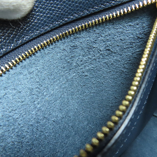 CELINE Handbag leather Navy Vertical hippopotamus Women Used Authentic