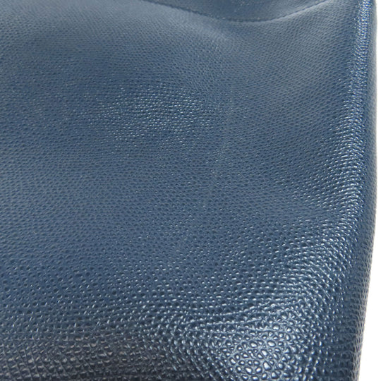 CELINE Handbag leather Navy Vertical hippopotamus Women Used Authentic